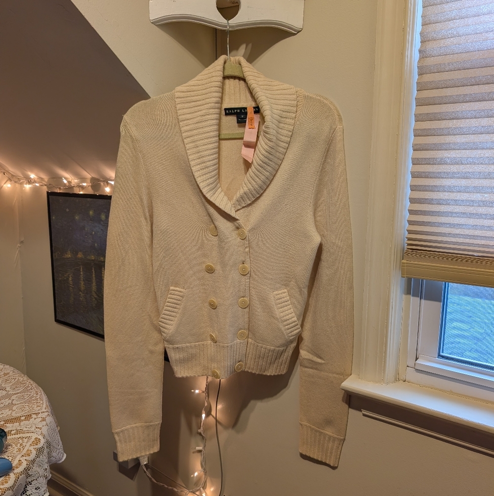 Rare Vintage Ralph Lauren Black Label Cashmere Cream Sweater